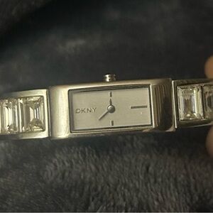 DKNY Silver Bracelet Watch with Swarqvski crystals